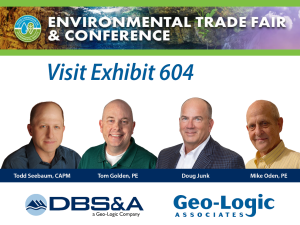 Graphic showing DBS&A and GLA professional staff who will attend TCEQ Environmental Trade Fair and Conference